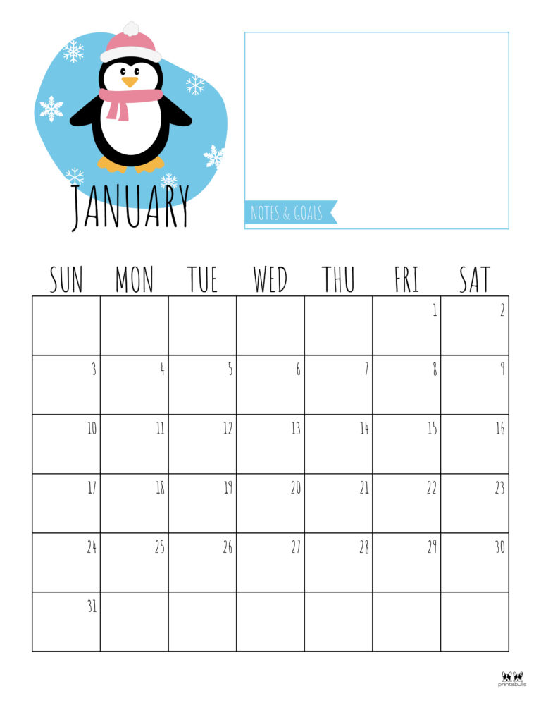 January 2021 Calendars - 15 Free Calendars | Printabulls