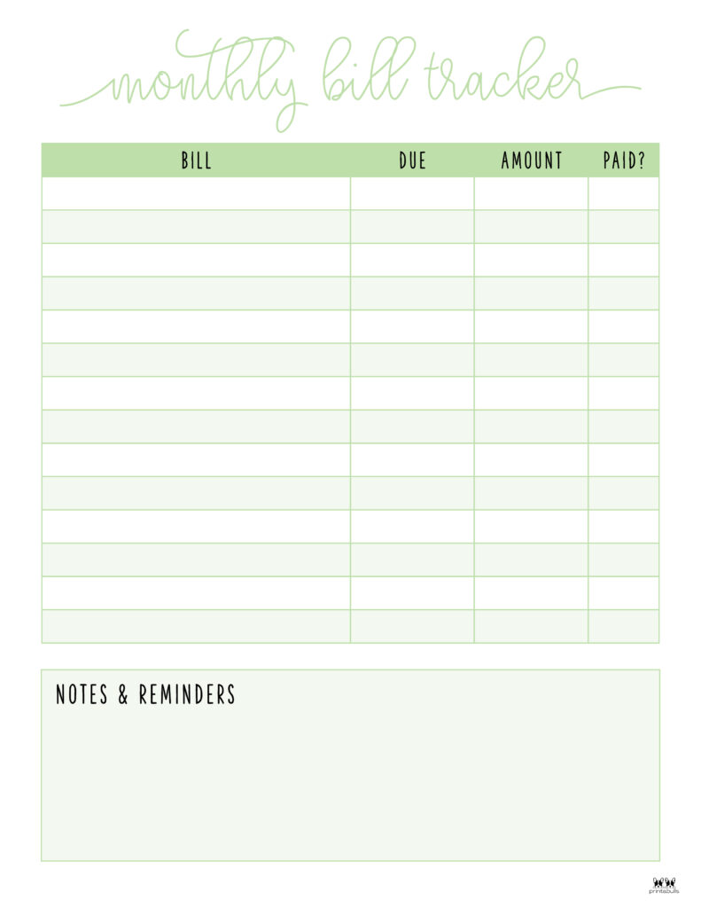 Printable Monthly Bill Organizer-Page 11