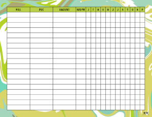 Monthly Bill Organizers - 18 Free Printables | Printabulls