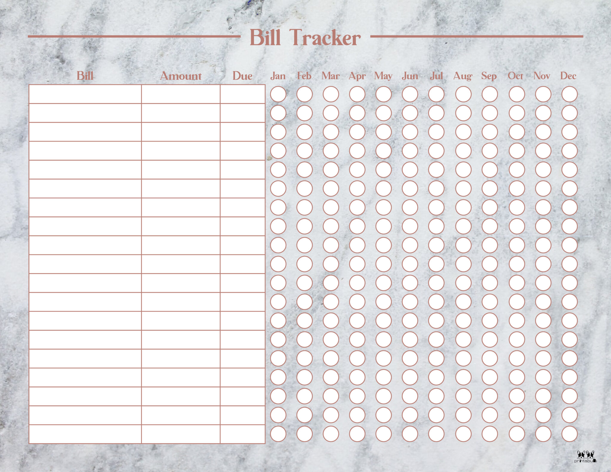 Monthly Bill Organizers 18 Free Printables Printabulls