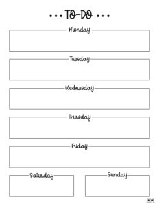 Weekly To Do List Printables - 15 Free Lists | Printabulls