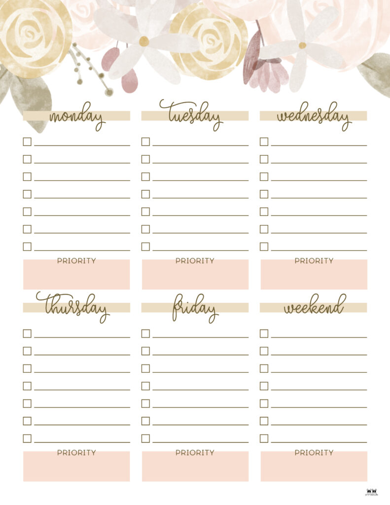 Weekly to Do List Weekly Checklist Weekly Tasks (Download Now) 