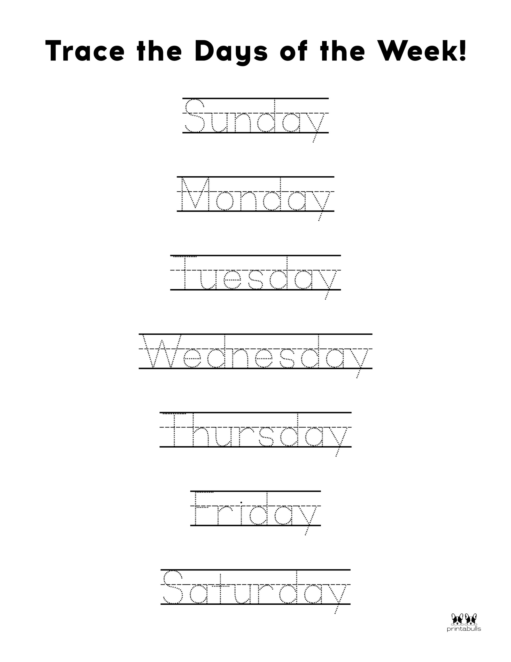 Days of the Week Worksheets &amp; Printables - 50 Free Pages | Printabulls