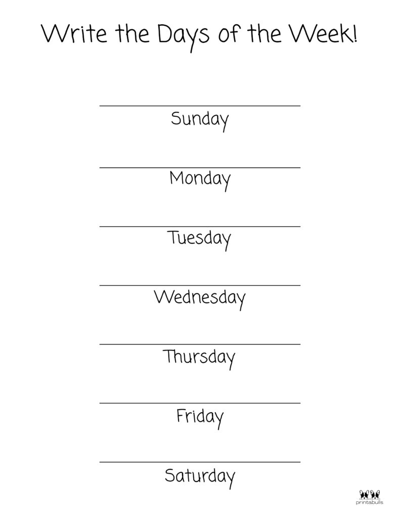 Days of the Week Worksheet-Page 14