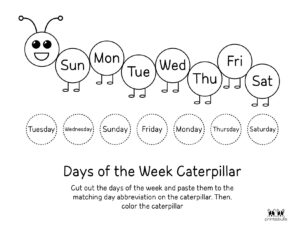Days of the Week Worksheets &amp; Printables - 50 Free Pages | Printabulls