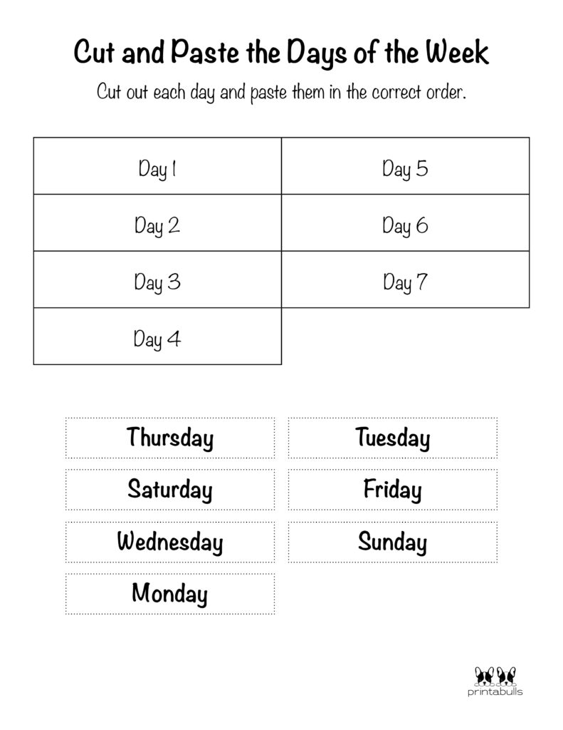 Days of the Week Worksheet-Page 27