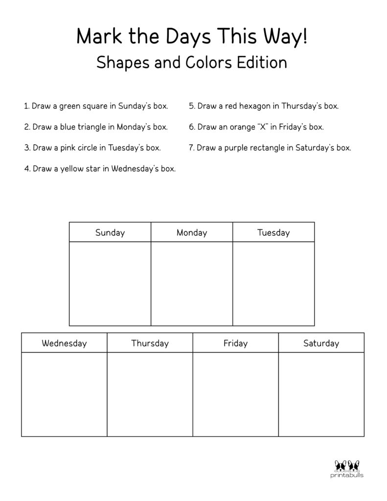 Days of the Week Worksheet-Page 35