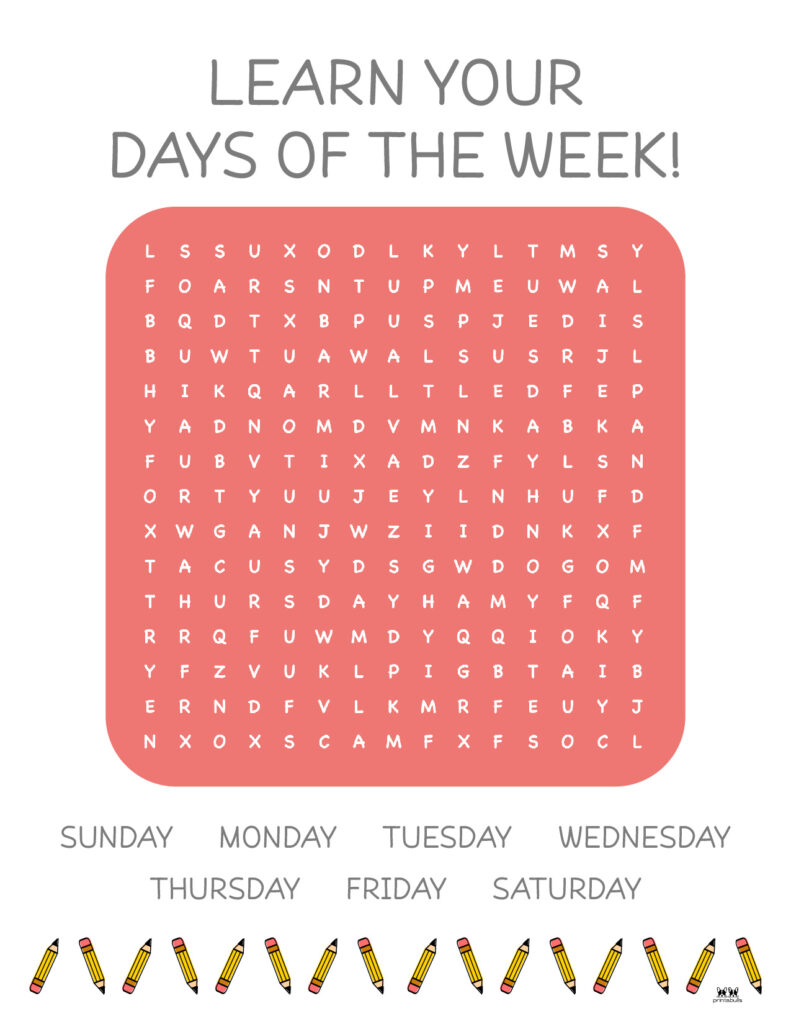 Days of the Week Worksheet-Page 5