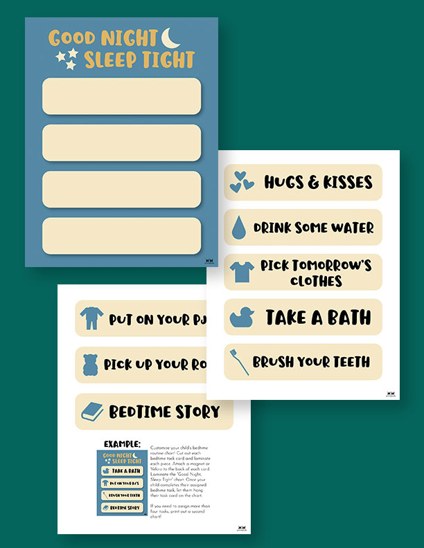 Snoozes the Bedtime Bunny Bedtime Routine Chart chart Only 