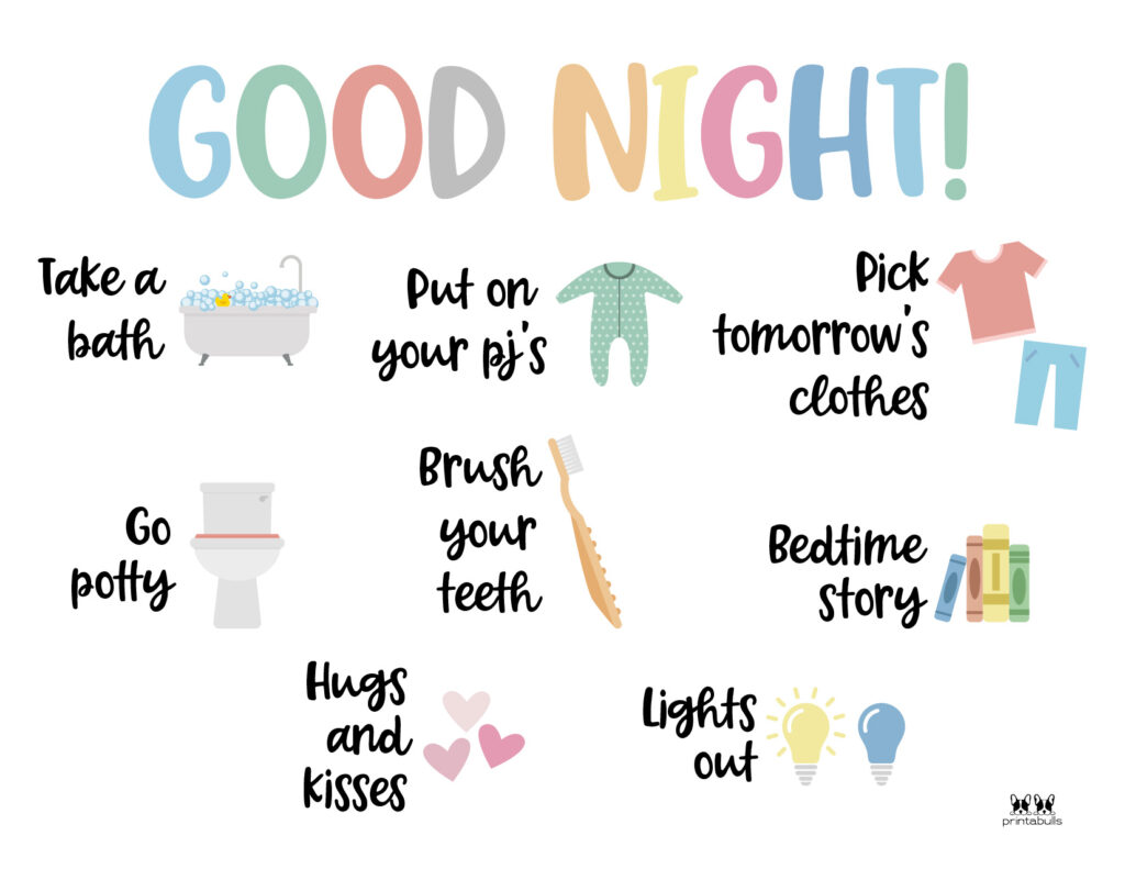 Bedtime Routine Charts 20 FREE Printables Printabulls