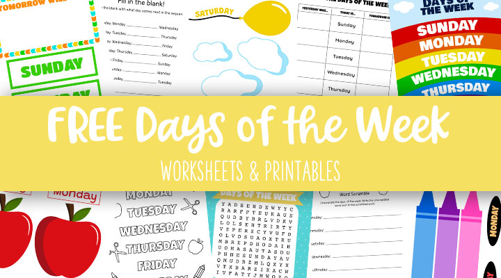 days of the week printables for preschoolers