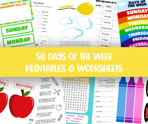 days of the week worksheets printables 50 free pages printabulls