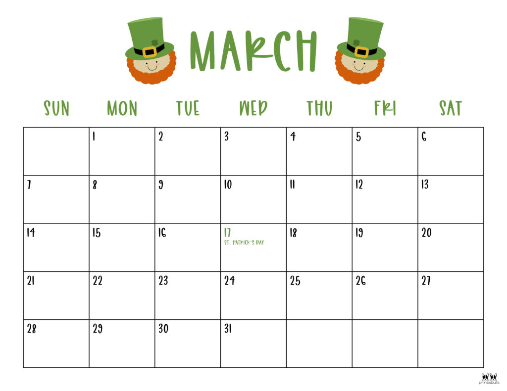 Printable March 2021 Calendar-Style 10