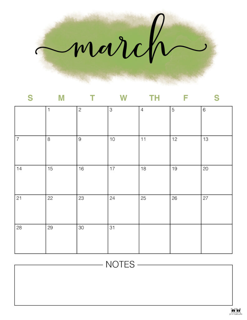 Printable March 2021 Calendar-Style 14