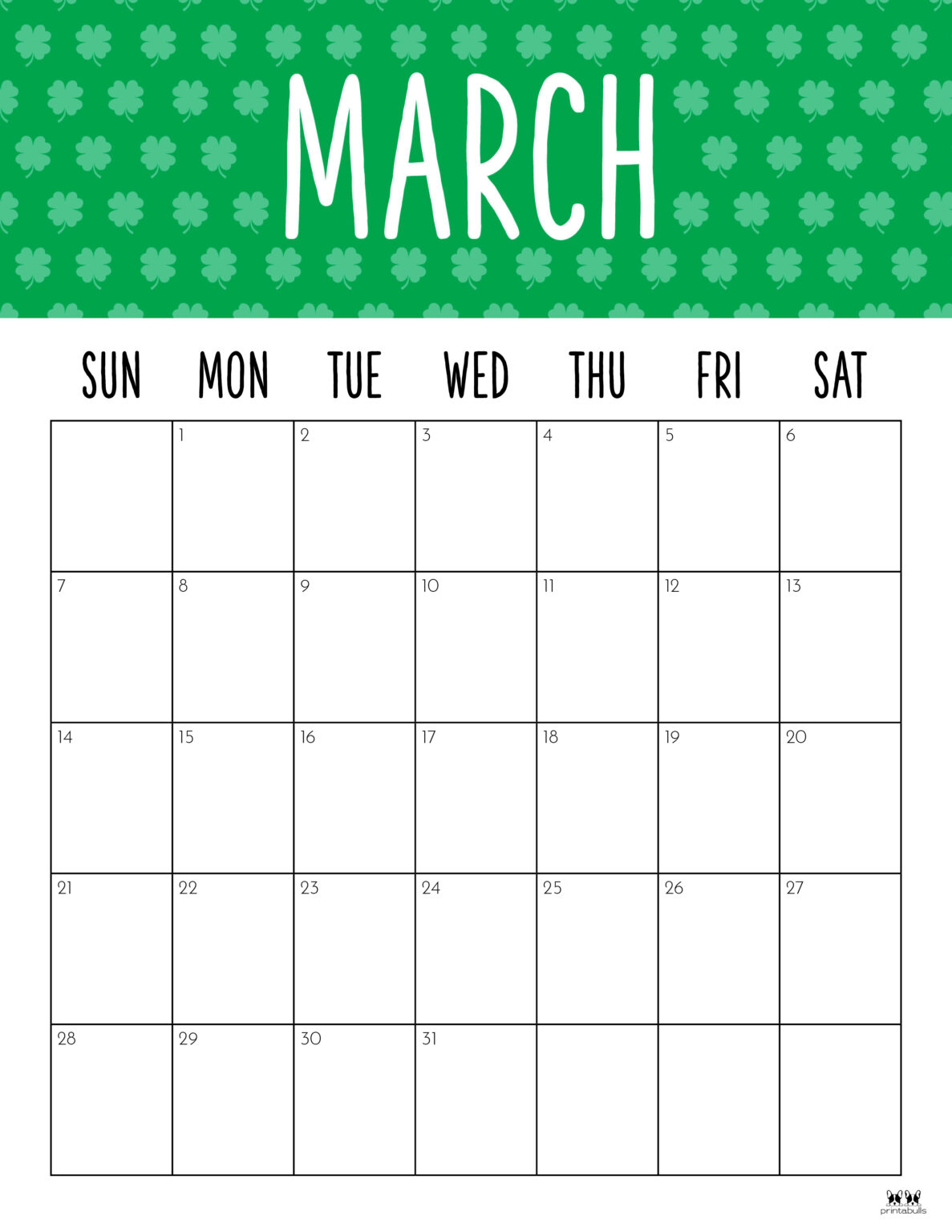 March 2021 Calendars Free Printables Printabulls