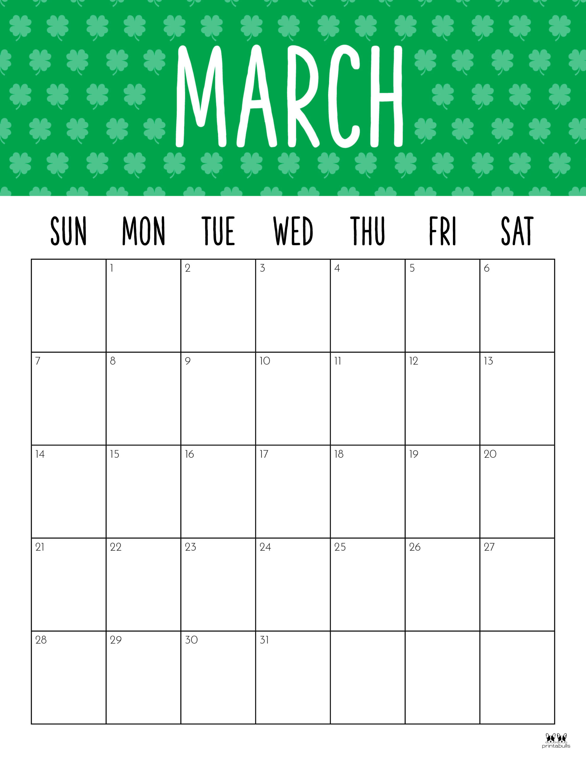 March 2021 Calendars Free Printables Printabulls