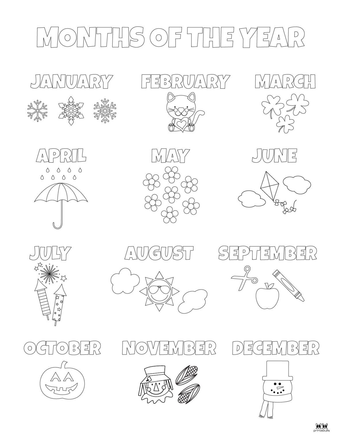 Months Of The Year Worksheets Printables Printabulls Months Of The Year Worksheets Printables Printabulls