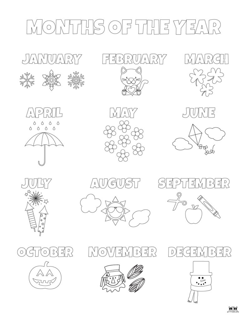 Preschool Months Of The Year Worksheets For Kindergarten Printable 