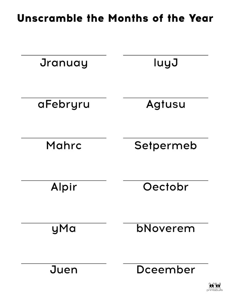 Printable Months Of The Year Worksheet-Page 12