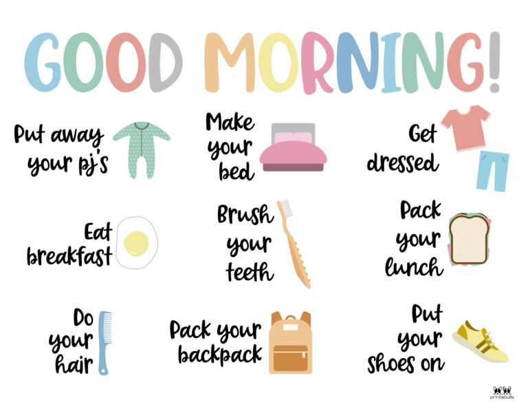 Morning Routine Charts - 15 Free Printables