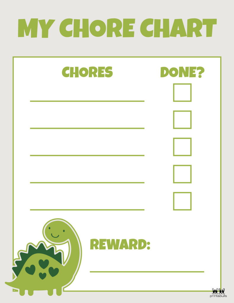 free printable chore chart for 3 year old Printable Toddler Chore Chart-1