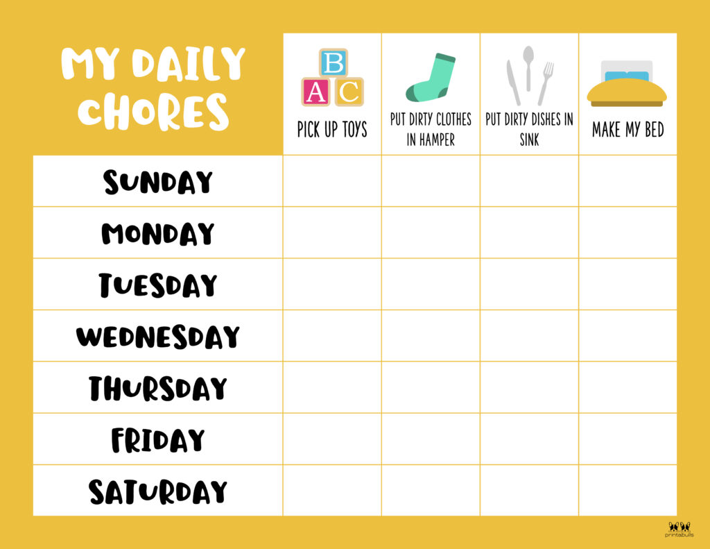 chore chart for toddlers with pictures