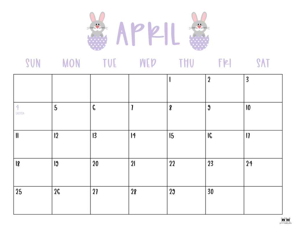 Printable April 2021 Calendar-Style 10