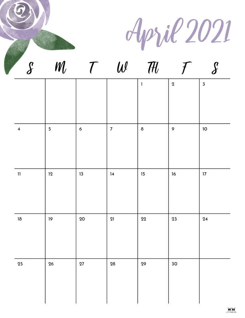 Printable April 2021 Calendar-Style 15