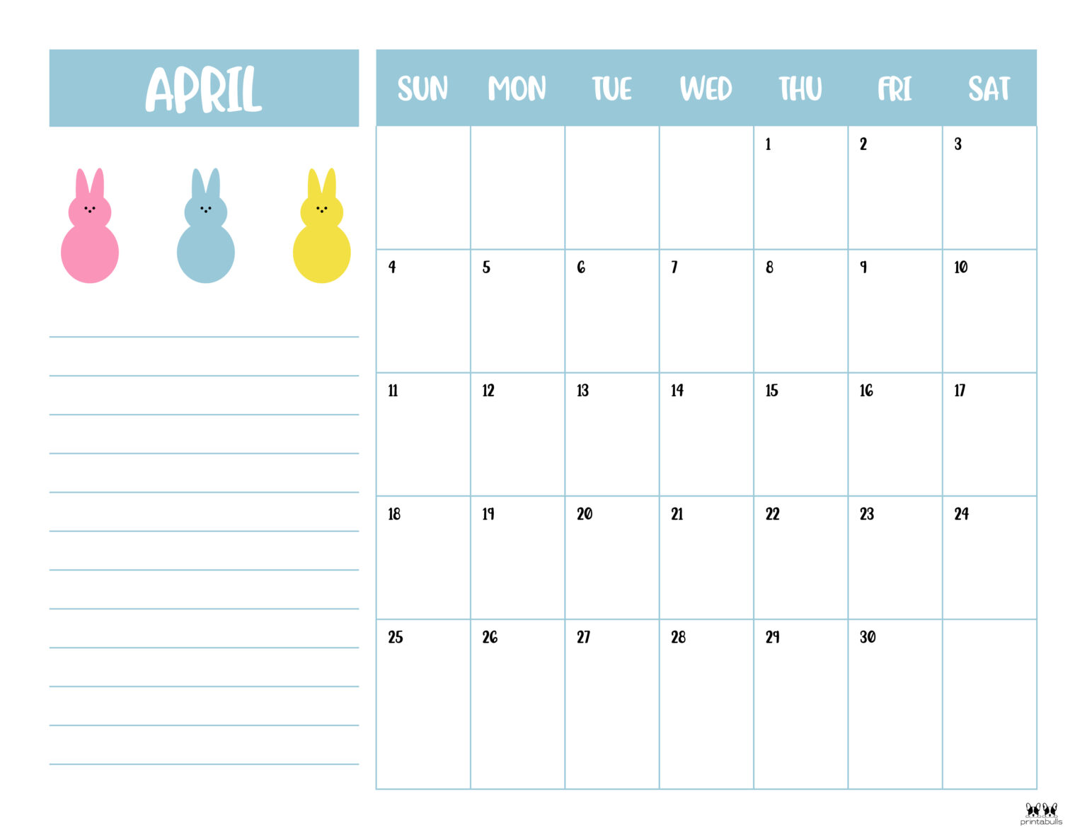 April 2021 Calendars - Free Printables | Printabulls
