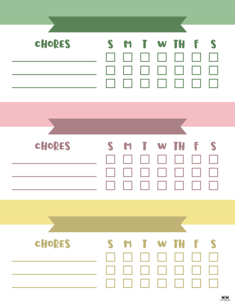 Multiple Children Chore Charts 10 Free Printable Charts Printabulls