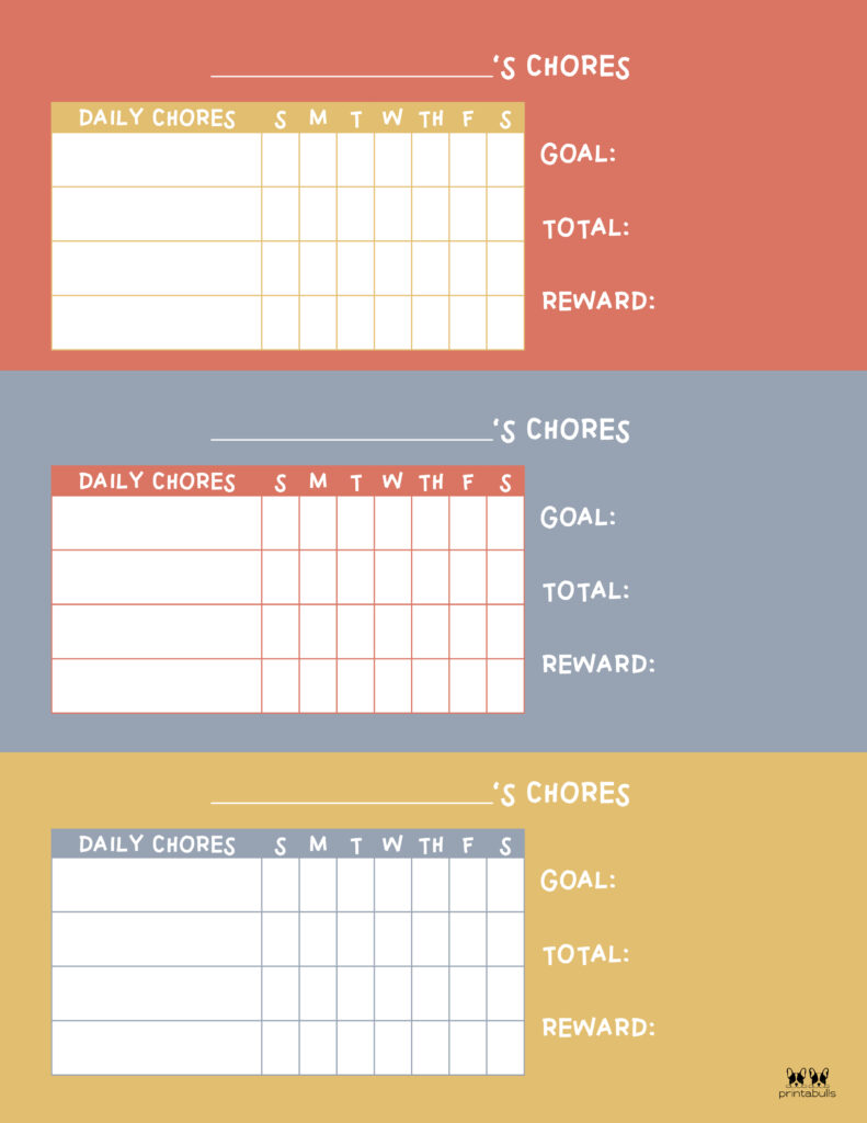 Printable Multiple Children Chore Chart-10