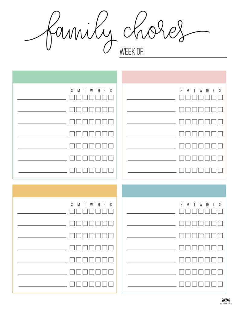 Printable Multiple Children Chore Chart-3