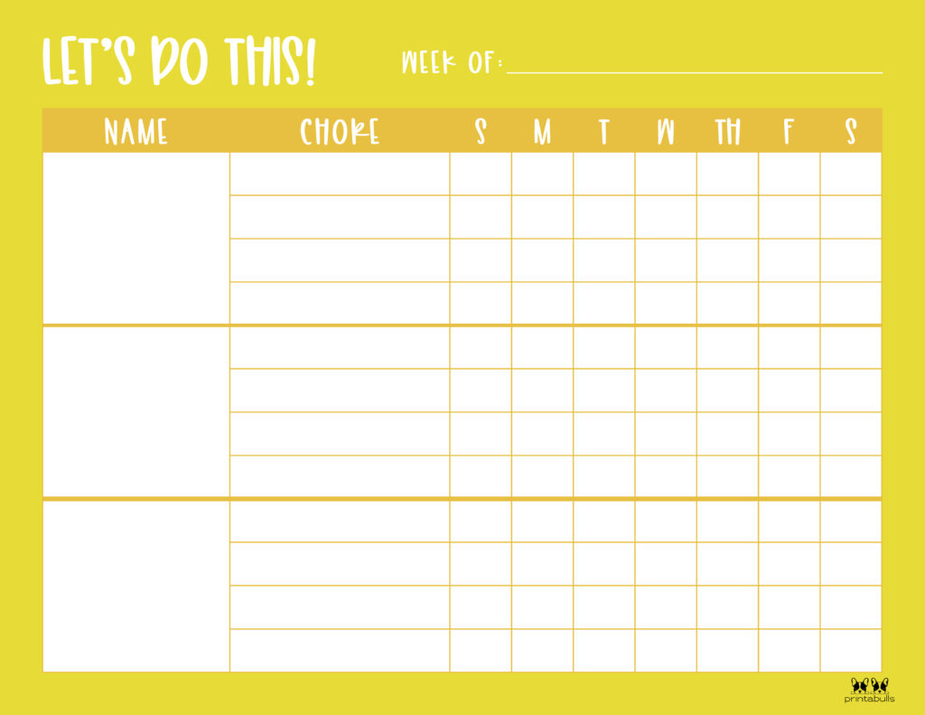 Printable Multiple Children Chore Chart-4