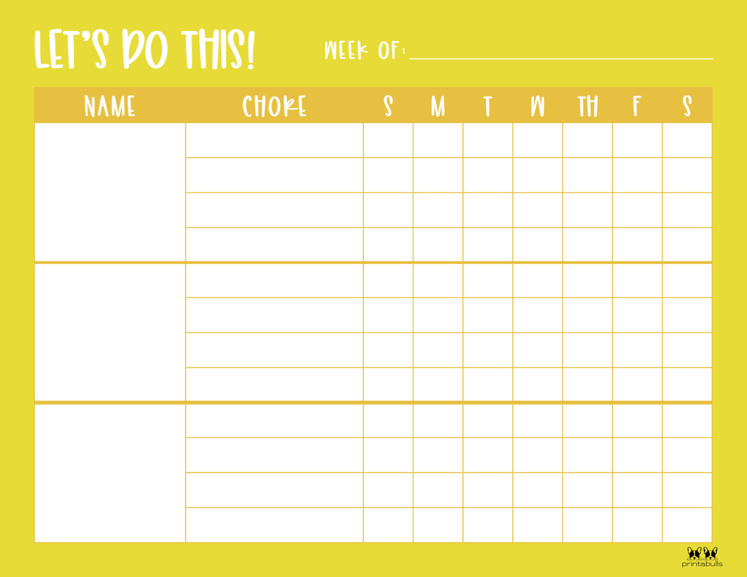 Multiple Children Chore Charts - 10 Free Printable Charts | Printabulls