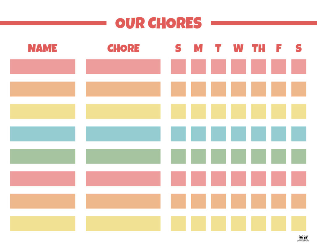 Printable Multiple Children Chore Chart-5