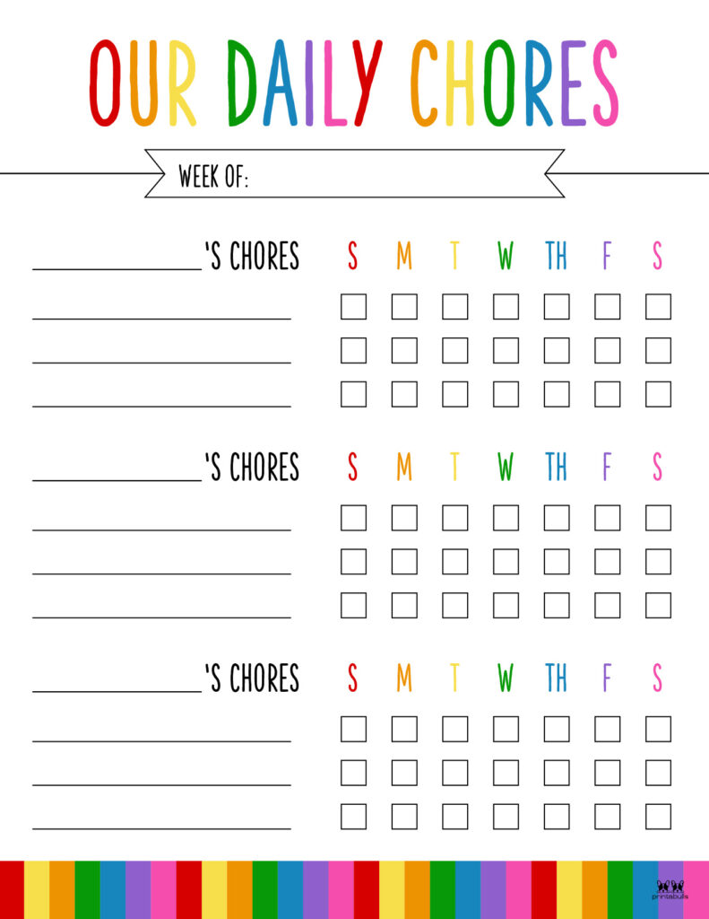 Free Printable Chore Chart for Kids