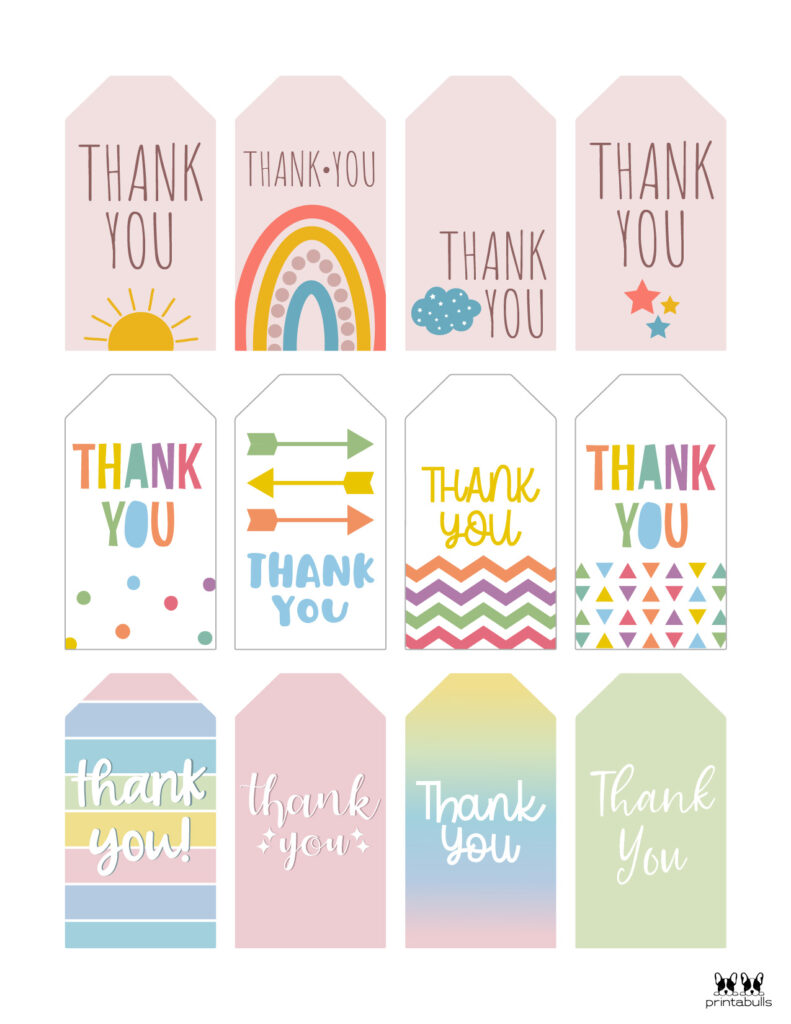 Free Printable Thank You Tags For Birthday Favors