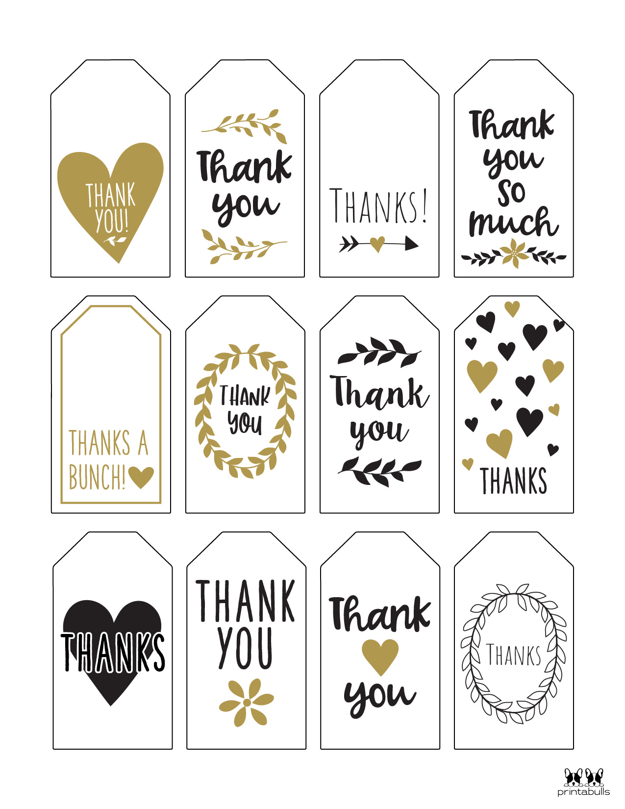 Free Printable Thank You Tags 300 Tags Printabulls