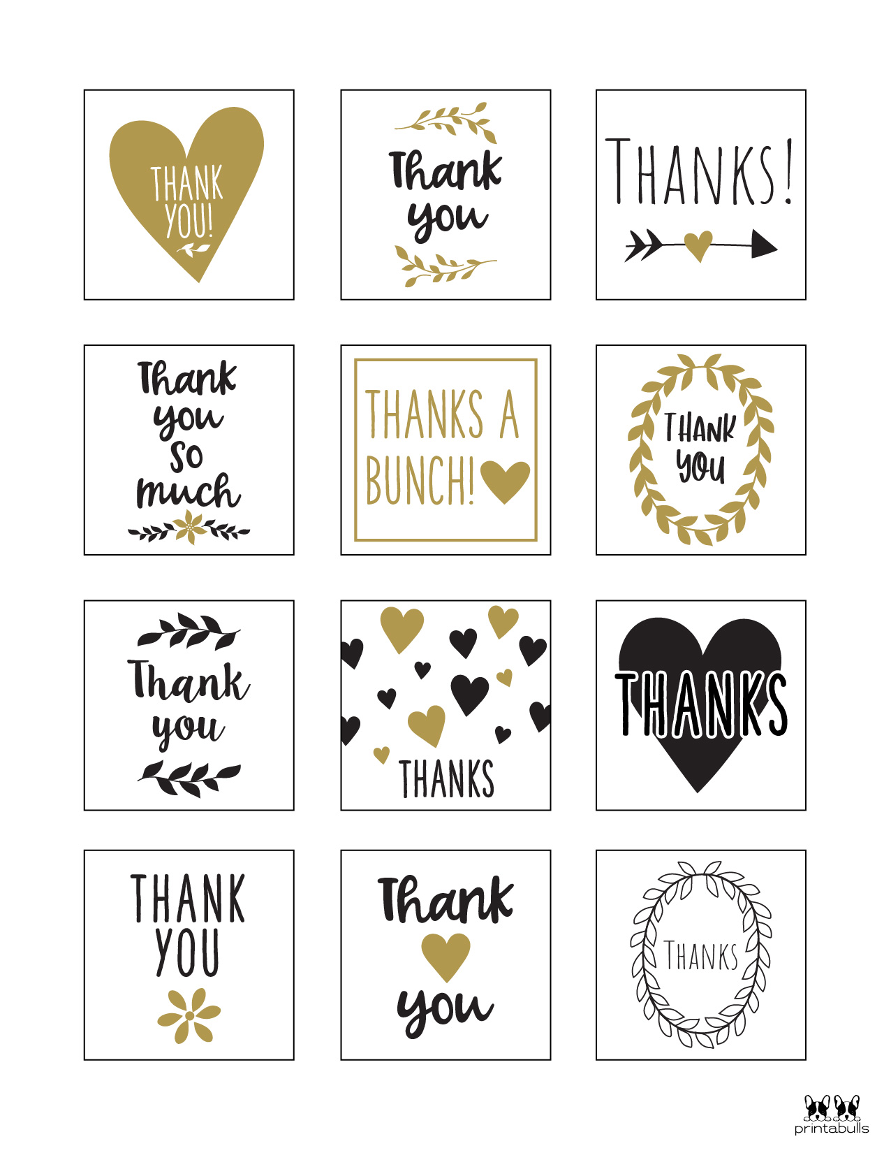 Free Printable Thank You Tags - 300 Tags | Printabulls