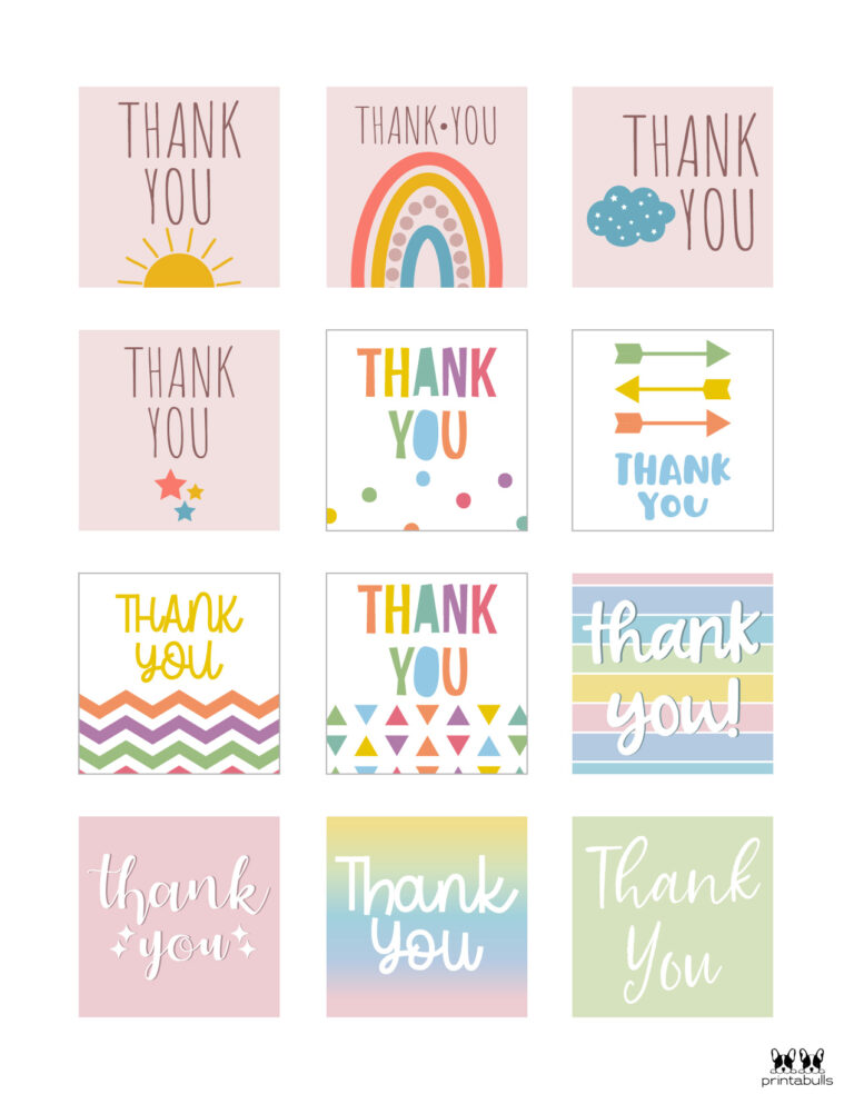 Free Printable Thank You Tags - 300 Tags | Printabulls