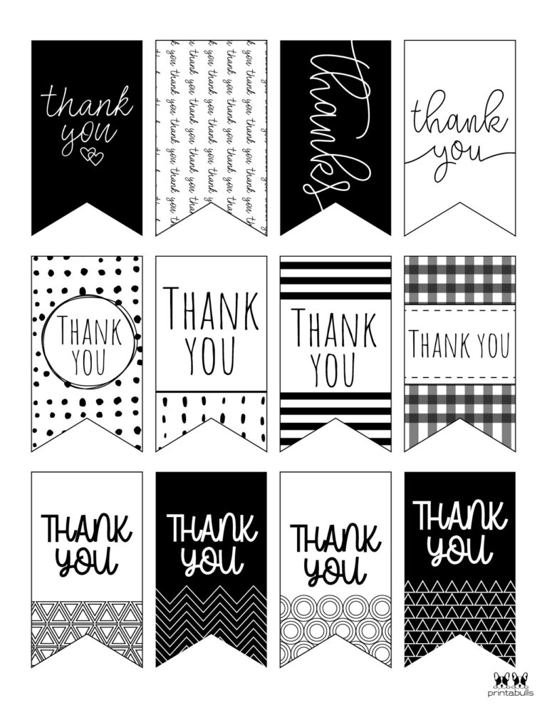 Free Printable Thank You Tags - 300 Tags | Printabulls