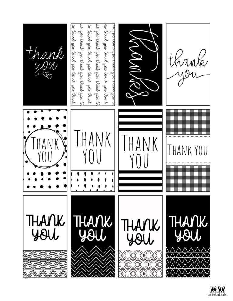 Free Printable Thank You Tags - 300 Tags | Printabulls
