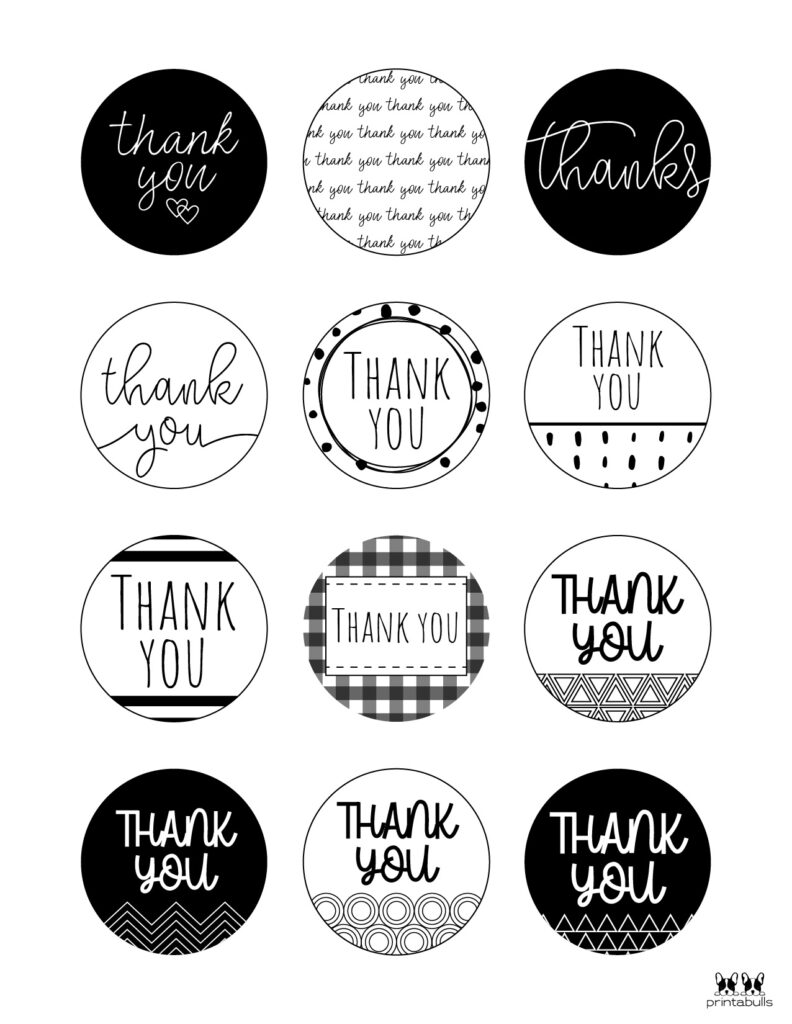 Free Printable Thank You Label Template Printable Form Templates And 