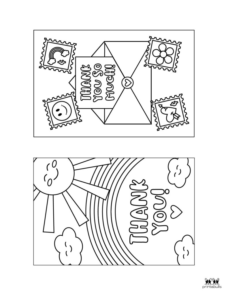 Printable Thank You Card Coloring Page - Thank You Card Coloring