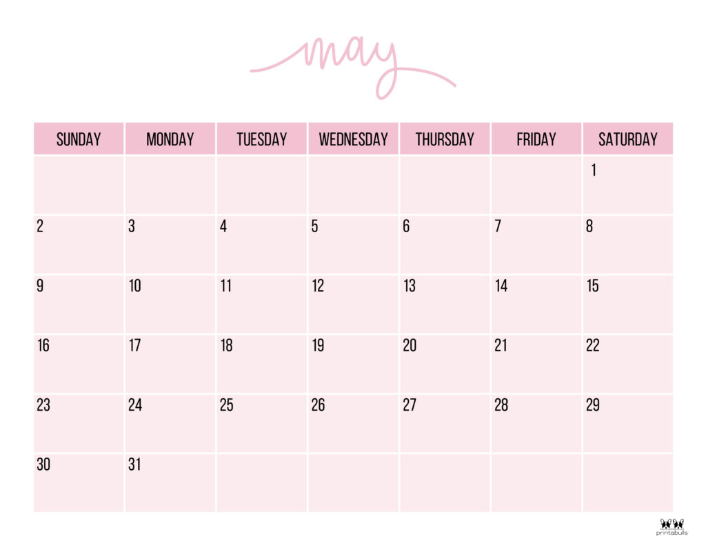 Printable May 2021 Calendar-Style 11