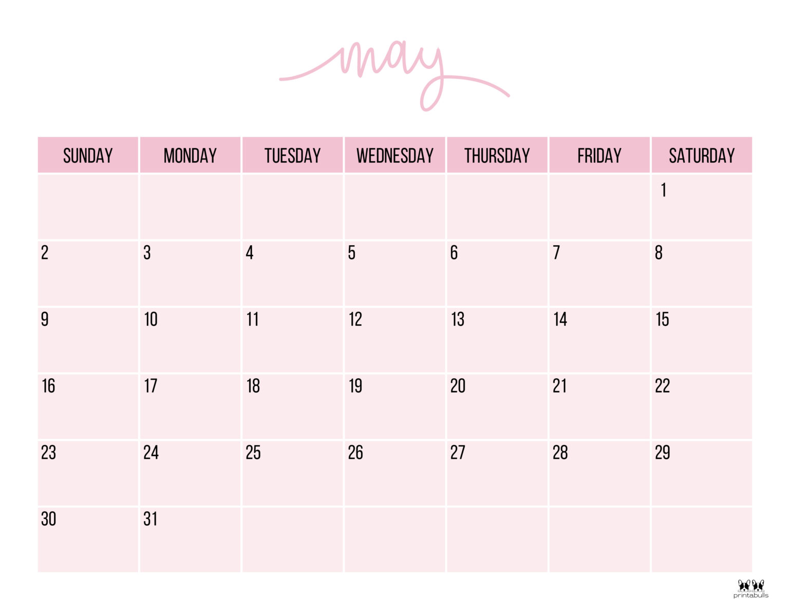 May 2021 Calendars Free Printables Printabulls