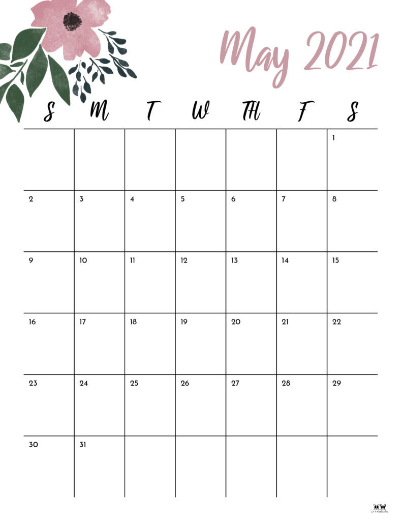Printable May 2021 Calendar-Style 15