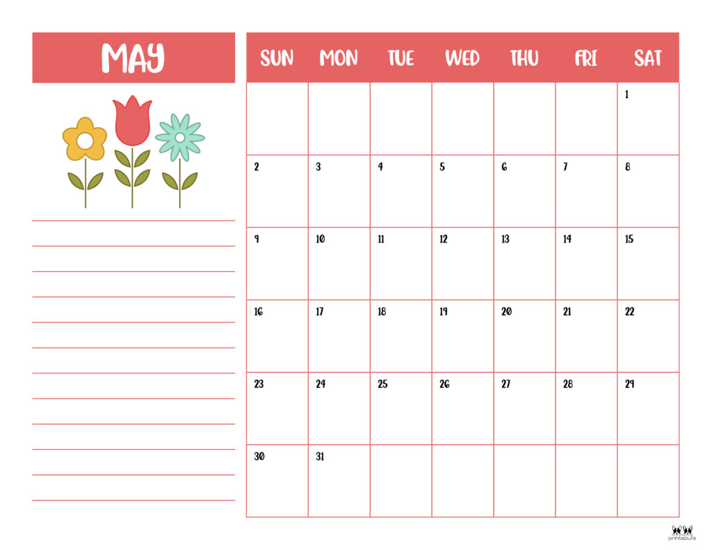 Printable May 2021 Calendar-Style 6