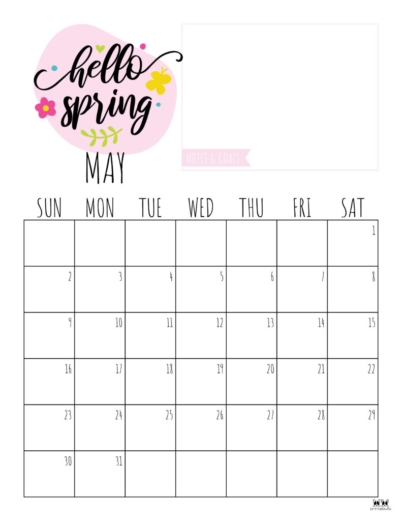Printable May 2021 Calendar-Style 8