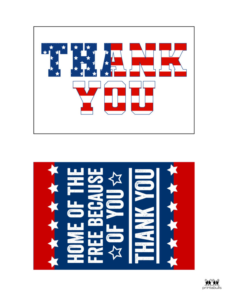 Printable Military Thank You Cards-Page 1